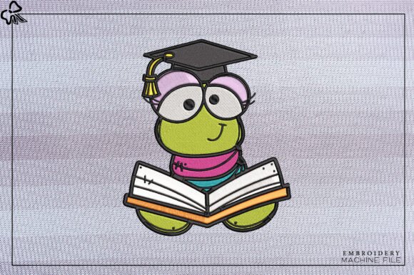 Cute Bookworm Graduation Embroidery Review