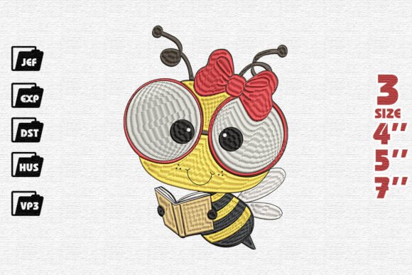 Cute Reading Bee Embroidery Review