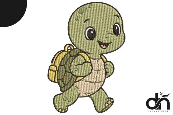 Cute School Turtle Embroidery Design Review