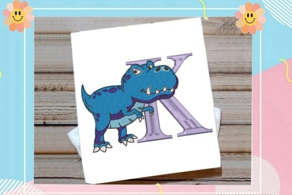 Dinosaur Monogram Alphabet Letter K