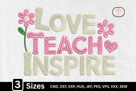 Love Teach Inspire Teacher Embroidery Review