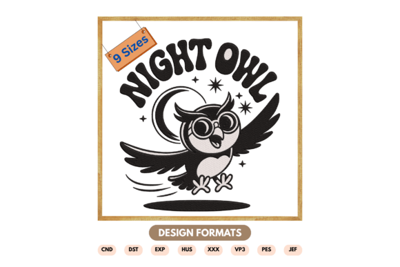 Owl Embroidery Design for Seasonal Holiday Projects