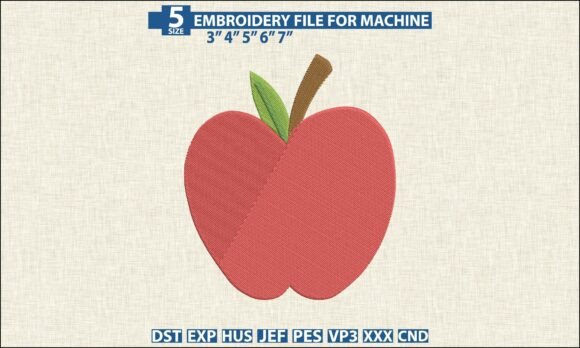 Red Apple Embroidery DST PES Pattern Review