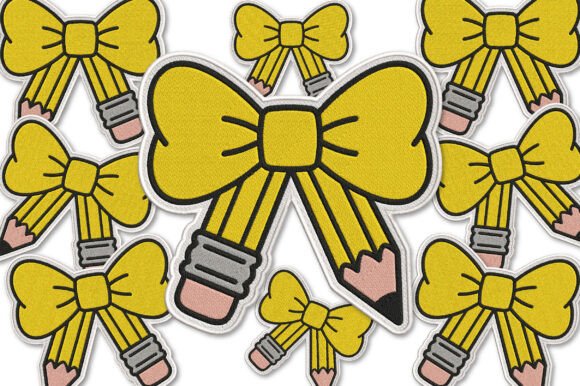 School Supplies Patch Embroidery